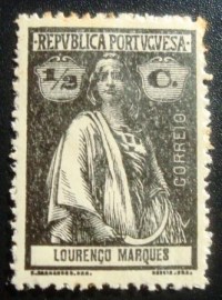 Selo postal de Lourenço Marques de 1914 Ceres ½ c