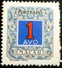 Selo postal de Macau de 1952 1 Avo