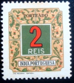 Selo postal da Índia Portuguesa de 1952 Numeral 2