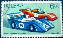 Selo postal da Polônia de 1981 Radio-controlled racing cars