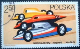 Selo postal da Polônia de 1981 Racing Cars