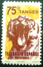 Selo postal cinderela do Tanger de 1950 Huerfanos de Telegrafo Espanol
