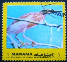 Selo postal de Manama de 1972 Little Bittern