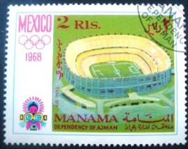 Selo postal de Manama de 1968 Selo postal de Manama de 1968 Olympic Stadium