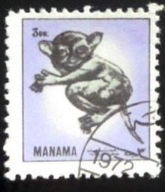 Selo postal de Manamá de 1972 Bushbaby