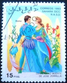 Selo postal da RASD Saahara Ocidental de 1993 Jose Zorrilla - Roma