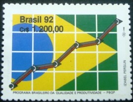 Selo postal do Brasil de 1992 Qualidade e Produtividade M
