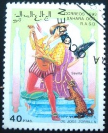 Selo postal da RASD Saahara Ocidental de 1993 Jose Zorrilla
