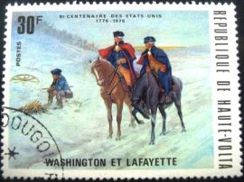 Selo postal de Haute-Volta de 1975 Independence of the United State