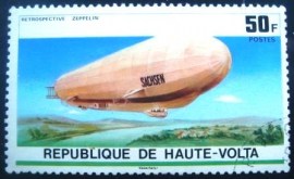 Selo postal de Haute-Volta de 1976 Airship Sachsen
