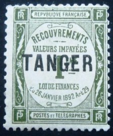 Selo postal do Tanger de 1918 Tax 1