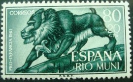 Selo postal de Rio Muni de 1961 Mandrill 80