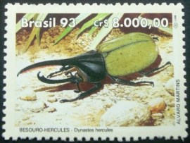 Selo postal do Brasil de 1993 Besouro Hércules