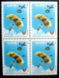 Quadra de selos postais do Brasil de 1995 Brigada Paraquedista - MZC