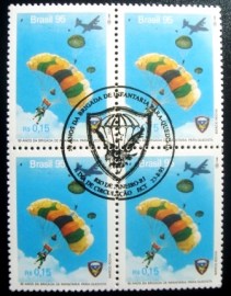 Quadra de selos postais do Brasil de 1995 Brigada Paraquedista - M1C ZC