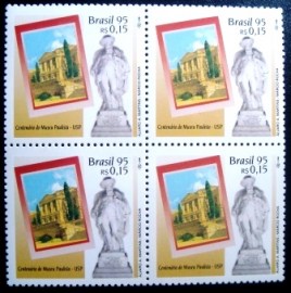 Quadra de selos postais do Brasil de 1995 Museu Paulista - M ZC