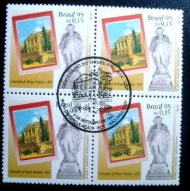 Quadra de selos postais do Brasil de 1995 Museu Paulista - M1C ZC