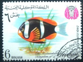 Selo postal do Reino do Iêmen de 1967 Yellowtail Anemonefish