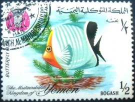 Selo postal do Reino do Iêmen de 1967 Butterfly Fish