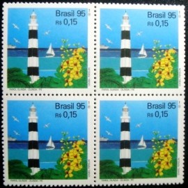 Quadra de selos postal do Brasil de 1995 Farol Olinda