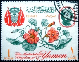 Selo postal do Reino do Iêmen de 1965 Nasturtium