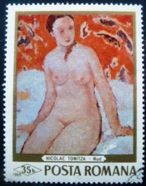 Selo postal da Romênia de 1969 Nude by Nicolae Tonitza