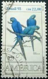 Selo postal do Brasil de 1983 Arara Azul