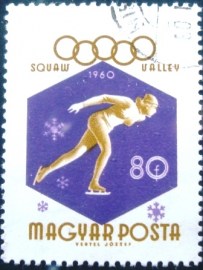 Selo postal da Hungria de 1960 Speed Skating