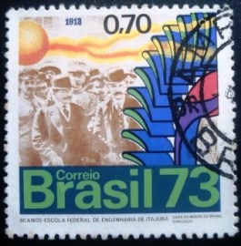 Selo postal do Brasil de 1973 Escola Federal de Itajubá - C790 U