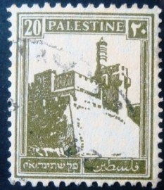 Selo postal da Palestina de 1927 Citadel Jerusalem 20