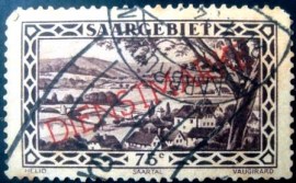 Selo postal da Alemanha Sarre de 1929 DIENSTMARKE 75c