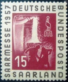 Selo postal da Alemanha Saarland Iron foundry