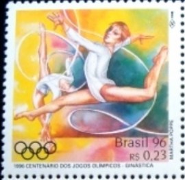 Selo postal do Brasil de 1996 Ginástica