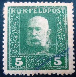 Selo postal militar da Áustria de 1915 Emperor Franz Josef 5