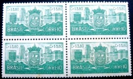 Quadra postal do Brasil de 1954 4º Centenário de São Paulo 3,80