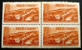 Quadra de selos postais do Brasil de 1955 Usina Paulo Afonso
