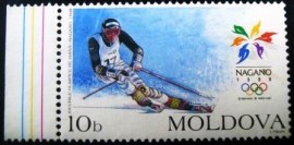 Selo postal da Moldávia de 1998 Alpine skiing