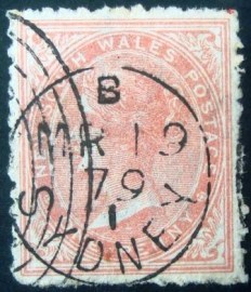 Selo postal de Nova Gales do Sul de 1879 Queen Victoria