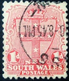 Selo postal de Nova Gales do Sul de 1906 Country symbols