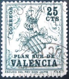 Selo postal da Espanha de 1963 ‎‎Armas do rei James