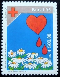 Selo postal do Brasil de 1993 Coração