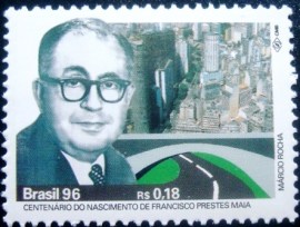 Selo postal Comemorativo do Brasil de 1996 - C 1986 N