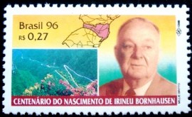 Selo postal do Brasil de 1996 Irineu Bornhausen