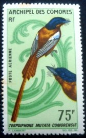 Selo postal de Comores de 1967 Madagascar Paradise-flycatcher