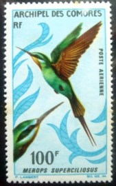 Selo postal de Comores de 1967 Olive Bee-eater