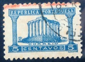 Selo postal de Portugal de 1935 Temple of Diana