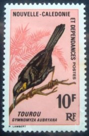 Selo postal da Nova Caledônia de 1967 Crow Honeyeater