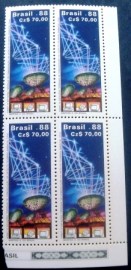 Quadra de selos postais do Brasil de 1988 ANSAT 10