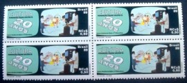 Quadra de selos postais do Brasil de 1989 TV Cultura