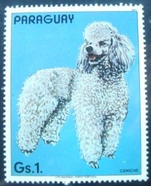 Selo postal do Paraguai de 1984 Poodle